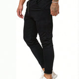 Manfinity Homme Pantalones De Chandal Para Hombres Con Cintura Elastica Y Ajustable, Sueltos Y Solidos