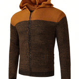 Manfinity Homme Sudadera Con Capucha De Cardigan Para Hombre Con Cremallera Y Bloqueo De Color