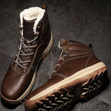 Botas De Invierno Para Hombre, Forro Polar Calido, Botas De Nieve Cortas De Moda, Trabajo Y Estilo Moderno