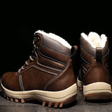 Botas De Invierno Para Hombre, Forro Polar Calido, Botas De Nieve Cortas De Moda, Trabajo Y Estilo Moderno