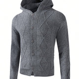 Manfinity Homme Cardigan Con Capucha Informal De Ajuste Holgado Para Hombres