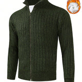 Manfinity Hombres Cardigan tejido de canale con cremallera