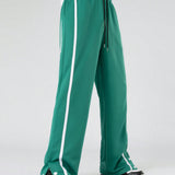 Manfinity EMRG Pantalones deportivos de cintura con cordon y ribete de contraste para hombres