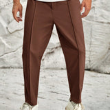 Manfinity Homme Hombres Pantalones unicolor con bolsillo oblicuo