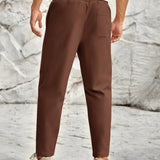 Manfinity Homme Hombres Pantalones unicolor con bolsillo oblicuo