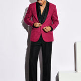 Manfinity AFTRDRK Conjunto De Pantalones Y Blazer De Terciopelo Acolchado Con Cuello Chal Para Hombres