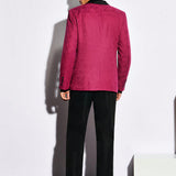 Manfinity AFTRDRK Conjunto De Pantalones Y Blazer De Terciopelo Acolchado Con Cuello Chal Para Hombres