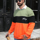 Manfinity Homme Hombres talla grande Sudadera de color combinado con estampado de letra