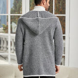 Manfinity Unisex Hombres 1 pieza Cardigan con doble bolsillo unido en contraste con capucha