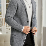 Manfinity Unisex Hombres 1 pieza Cardigan con doble bolsillo unido en contraste con capucha