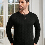 Manfinity Homme Jersey de punto de cable entallado para hombre en negro