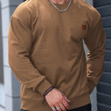 Manfinity Homme Hombres Sudadera con diseno de parche de hombros caidos