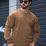 Manfinity Homme Hombres Sudadera con diseno de parche de hombros caidos