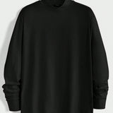 Manfinity Basics Camiseta Solida De Cuello Alto Para Hombre, 3 Piezas
