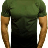 Manfinity Camiseta De Manga Corta Con Cuello Redondo Para Hombres En Color Verde