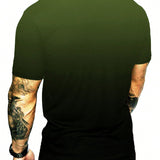 Manfinity Camiseta De Manga Corta Con Cuello Redondo Para Hombres En Color Verde