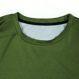 Manfinity Camiseta De Manga Corta Con Cuello Redondo Para Hombres En Color Verde