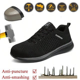 Zapatos De Trabajo Y Seguridad Con Puntera De Acero Para Hombres, Botas Industriales Antideslizantes Y Antipinchazos De Construccion