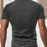 Camiseta Casual Con Cuello Con Muescas Para Hombre