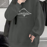 Manfinity Hypemode Sudadera De Hombre Con Impresion De Letras Y Manga De Hombro Caida