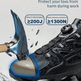Zapatos De Trabajo Slip-on Con Cordones Elasticos Y Boton Para Antiaplastamiento Y Anti-puncion