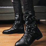 Botas De Motociclista Largas, Calidas Y Elegantes De Invierno Para Hombre, Casuales De Felpa