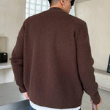 DAZY Cardigan Con Cremallera Delantera Para Hombres Con Lema Bordado