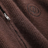 DAZY Cardigan Con Cremallera Delantera Para Hombres Con Lema Bordado