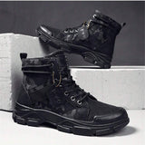 Botas De Hombre Estilo Britanico Bota De Trabajo Alta Estilo Americano Retro Desierto Moto Botas Con Elevador Al Aire Libre Para Otono E Invierno