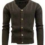 Manfinity Homme Cardigan Para Hombre Con Botones Frontales