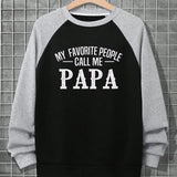 Sudadera De Hombre Con Estampado De Letras Y Manga Raglan