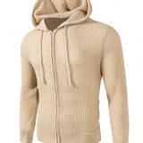 Manfinity Homme Sueter Tipo Cardigan Informal Con Capucha Para Hombre