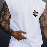 Manfinity Camiseta Sin Mangas Con Estampado De Calavera Para Hombre Talla Grande