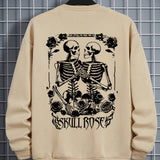 Sudadera Con Estampado De Calaveras Y Letras Para Hombres