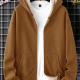 Manfinity Homme Sudadera Con Capucha Tipo Gofre Con Capucha De Talla Grande Para Hombre Con Forro Polar