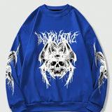 ROMWE Goth Sudadera Para Hombre Con Estampado De Calavera Y Letra