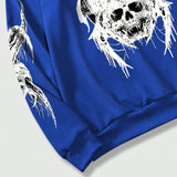 ROMWE Goth Sudadera Para Hombre Con Estampado De Calavera Y Letra