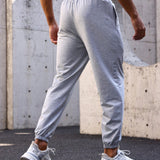 Manfinity Sport Streetwear Pantalones Deportivos Para Hombres Con Cintura Con Cordon Y Bolsillos Diagonales