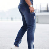 Manfinity LEGND Jeans Lavados Para Hombre Con Diseno Desgastado Y Agujeros