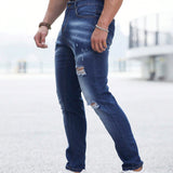 Manfinity LEGND Jeans Lavados Para Hombre Con Diseno Desgastado Y Agujeros