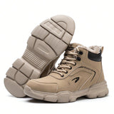 Zapatos De Invierno Con Punta De Acero Y Botas De Seguridad Calidas Para Hombres, Comodas Botas De Trabajo Resistentes A Punturas Y Altas Presiones Para La Proteccion Del Sitio De Construccion