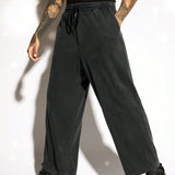 Manfinity EMRG Pantalones Casuales De Chandal De Color Solido Para Hombre Con Cordon En La Cintura
