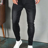 Manfinity Homme Hombres Jeans ajustados con bolsillo oblicuo