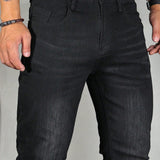 Manfinity Homme Hombres Jeans ajustados con bolsillo oblicuo