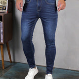 Manfinity Homme Hombres Jeans ajustados algodon con lavado