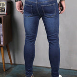 Manfinity Homme Hombres Jeans ajustados algodon con lavado