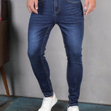 Manfinity Homme Hombres Jeans ajustados algodon con lavado