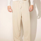 Manfinity Homme Pantalones De Chandal De Cintura Con Cordon De Color Solido Para Hombres
