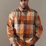 Manfinity Homme Men's Plus Size Plaid Long Sleeve Shirt