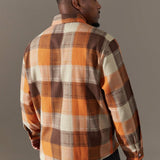 Manfinity Homme Men's Plus Size Plaid Long Sleeve Shirt